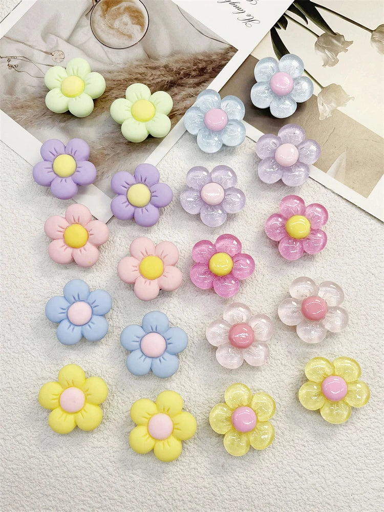 Pastel Flower Shoe Charm Set