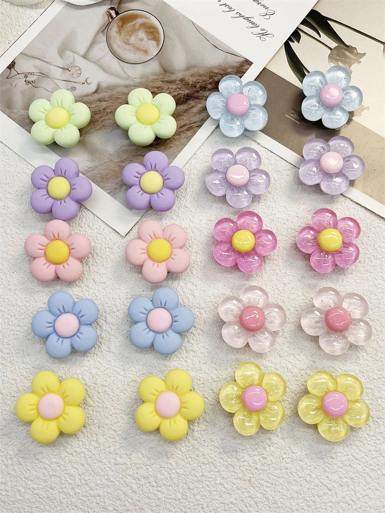 Pastel Flower Shoe Charm Set