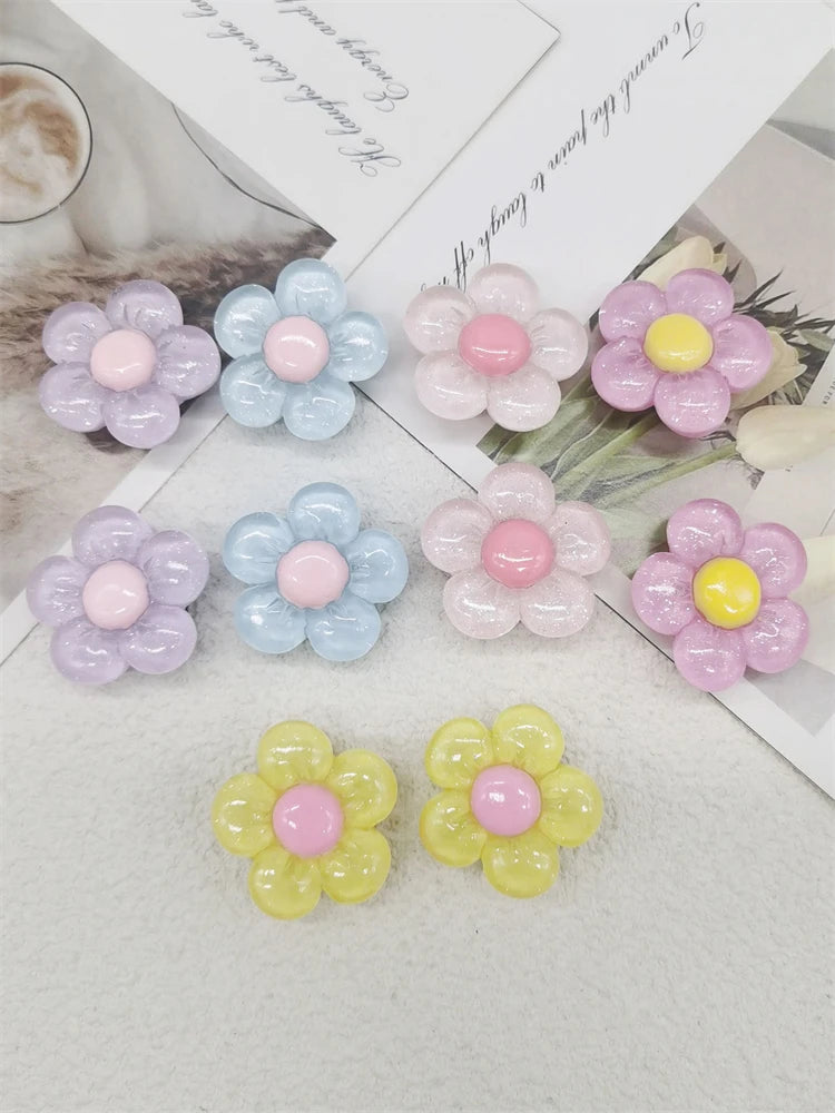 Pastel Flower Shoe Charm Set