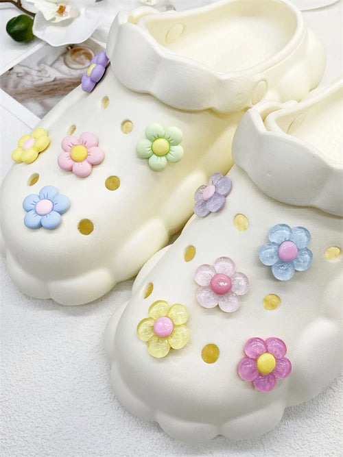 Pastel Flower Shoe Charm Set